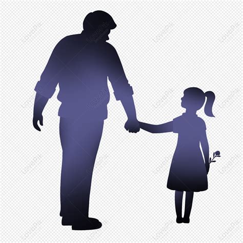 Father Daughter Holding Hands Silhouette