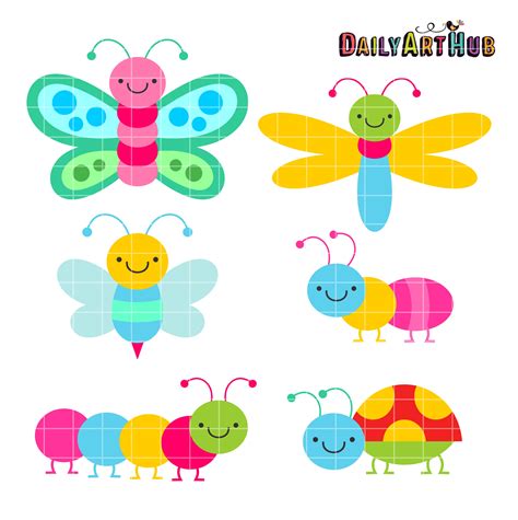 Cute Colorful Bugs Clip Art Set Daily Art Hub