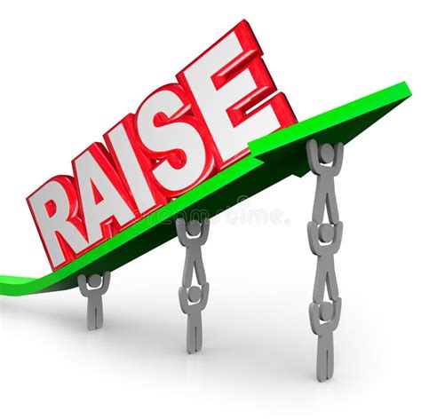 Raise 3d Word Pay Increase More Money Income Compensation Stock