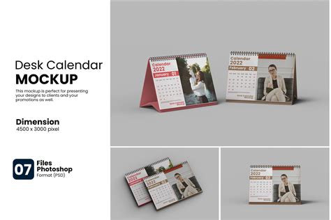 Desk Calendar Mockup Design Cuts