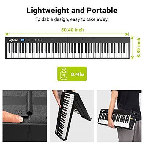 Ingbelle 88 Key Digital Piano Keyboard With Bluetooth Foldable