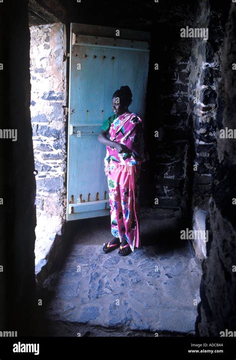 Lady At The Door Of No Return At Goree Island Senegal Stock Photo Alamy