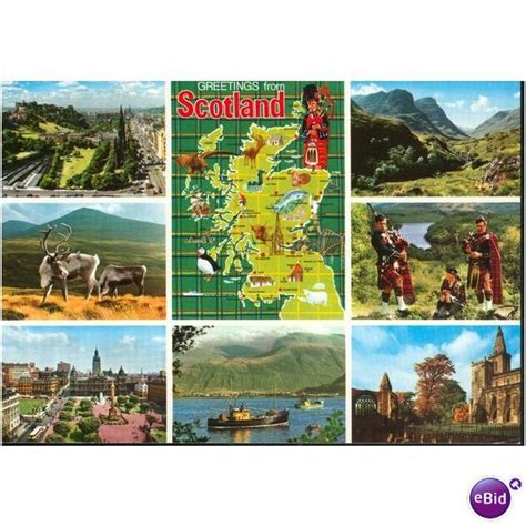 Vintage Scotland Postcard Greetings From Scotland Multi View 2sc138