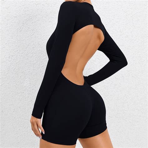 Custom Logo Sexy Backless Body Tight One Piece Yoga Suit High Elastic Sports One Piece Yoga