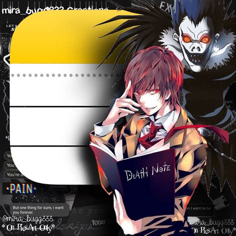 Here Is A Notes Anime App Icon With Light Yagami And Ryuk Notes
