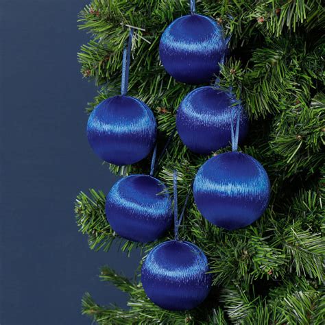 Small Blue Satin Christmas Tree Decorations By Dibor