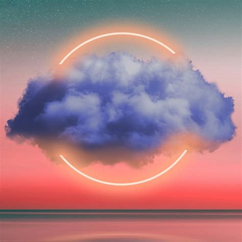 Clouds Neon Light Circle 5k Ipad Pro Wallpapers Free Download