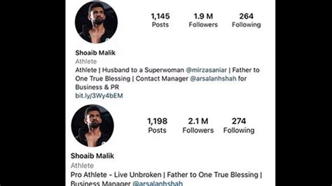 Shoaib Malik Alters Instagram Bio Sparks Divorce Rumors With Sania Mirza
