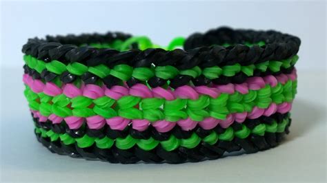 Rainbow Loom Dragon Scale Cuff Double Banded Double Dragon Scale