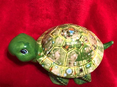 One Of A Kind Glazed Ceramic Turtle