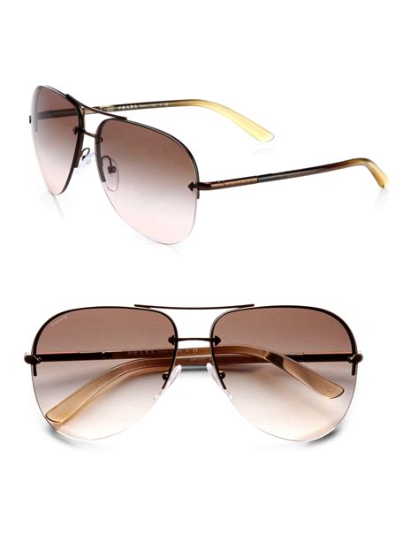 Lyst Prada Tubular Aviator Sunglasses In Brown For Men
