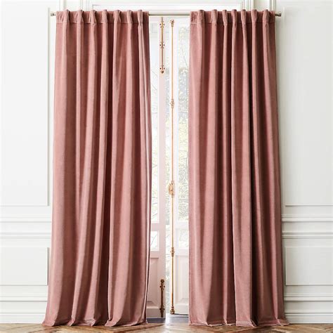 Dusty Pink Washed Cotton Long Curtain 2 Panels Solid Farmhouse Etsy