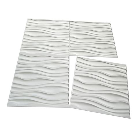 Pvc Wave Board Textured 3d Wall Panels White Wave 12 Tiles 32 Sf