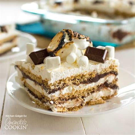 Smores Icebox Cake With Layers Of Graham Crackers Marshmallow