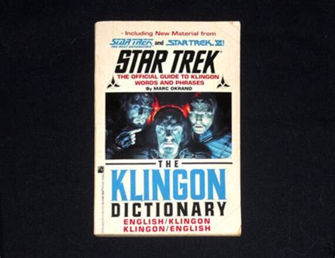 Klingon Dictionary Vintage Star Trek Star Trek Book Star
