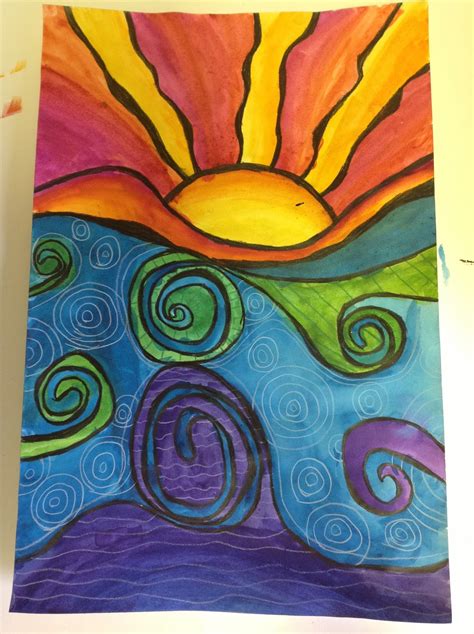 Categorizing colors into groups of warm and cool. Color It Like you MEAN it!: 4th grade abstract sunsets