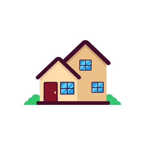House Vector Illustration In Simple Cartoon Style Isolated On White