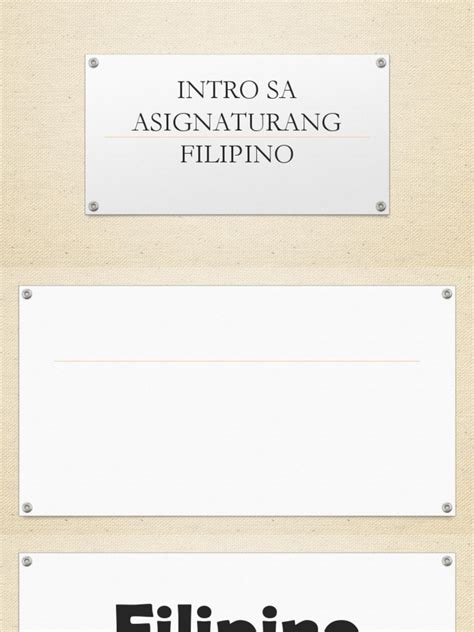 Intro Sa Asignaturang Filipino Pdf