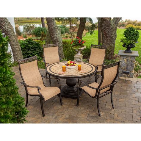 Hanover Outdoor Furniture 5 Piece Monaco High Back Sling Chair Dining