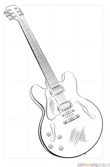An Electric Guitar Is Shown In This Drawing