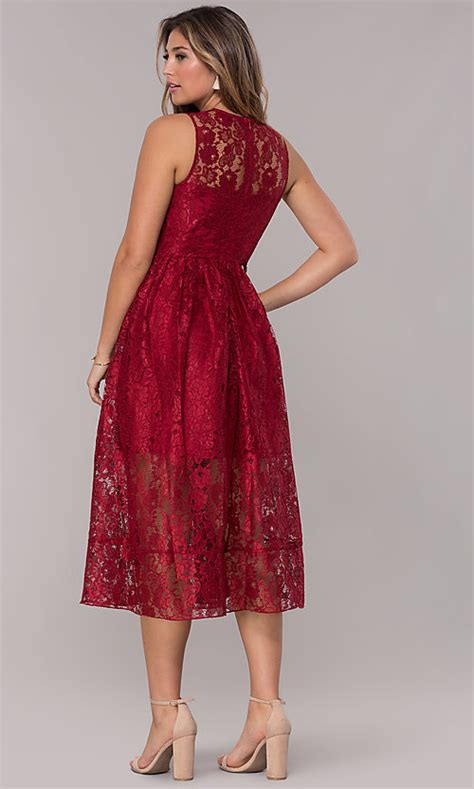 Now that the country is slowly beginning to open back up, we are preparing for the onslaught of summer weddings. Midi-Length Red Lace Wedding-Guest Dress - PromGirl