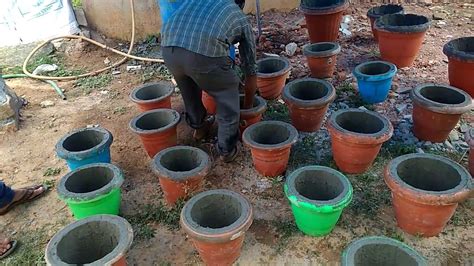 Cement pot making........ used2useful - YouTube