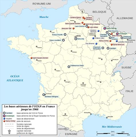 Nato Airbases In France Map Fr To 1966