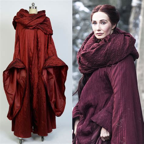 Game Of Thrones The Red Woman Melisandre Cloak Dress Outfit Halloween