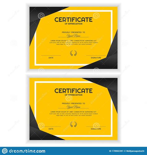 Bundle Creative Golden Certificate Of Appreciation Award Template