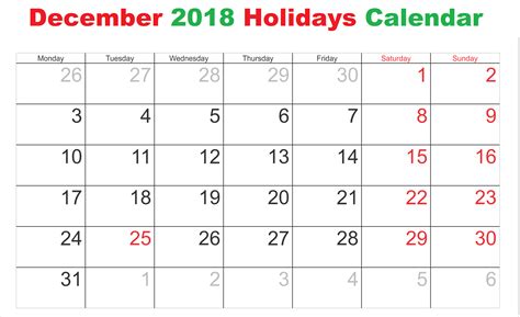 National Holiday Calendar 2018 The O Guide
