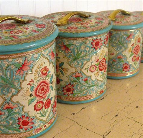 Love The Combination Of Colors In This Vintage Canister Set Vintage