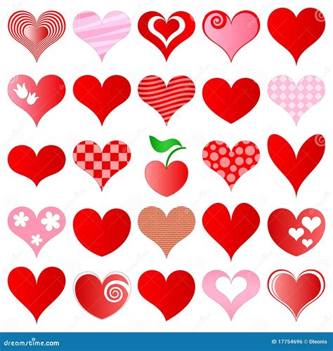 Hearts Set Stock Vector Illustration Of Decor Engagement 17754696