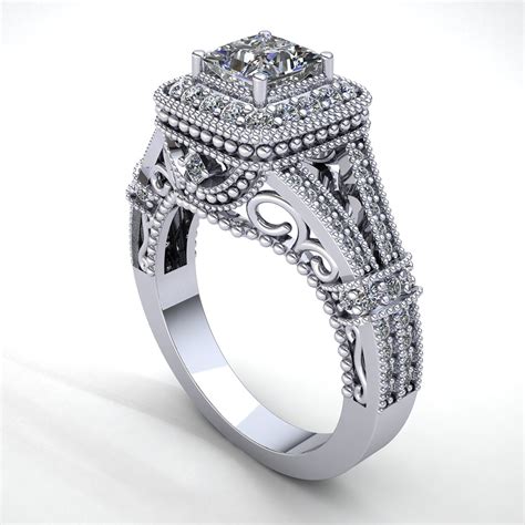 Real diamond pros will know how to save almost 25% so which is it? 3carat Real Princess Cut Diamond Women's Milgrain Halo ...