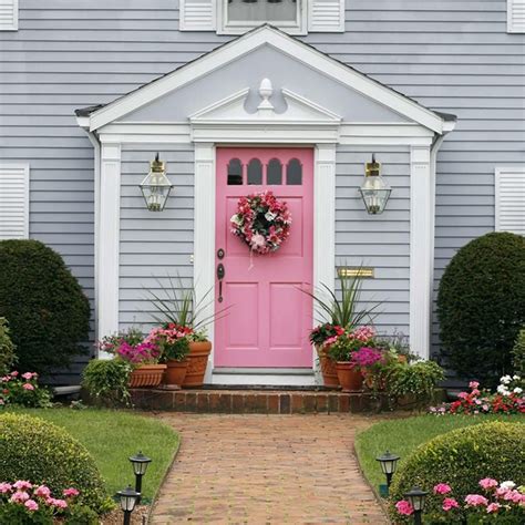Pink Front Door Wood Exterior Door Pink Front Door White House