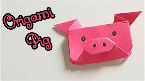 Origami Pig Diy Origami Animal Face Pig Kids Crafts Youtube