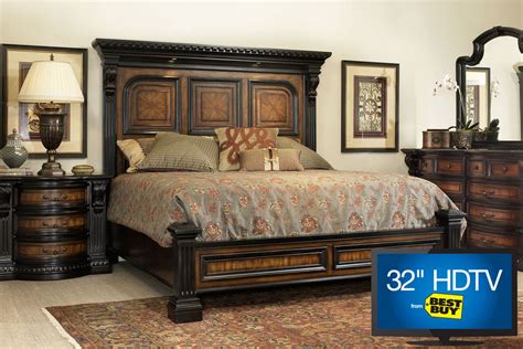 Product was successfully added to your shopping cart. Cabernet Queen Platform Bedroom Set with 32" TV at Gardner ...