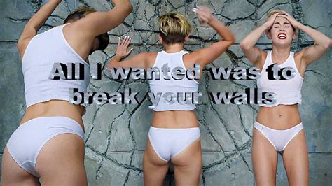 Miley Cyrus Hd Wrecking Ball Lyrics On Screen P Youtube