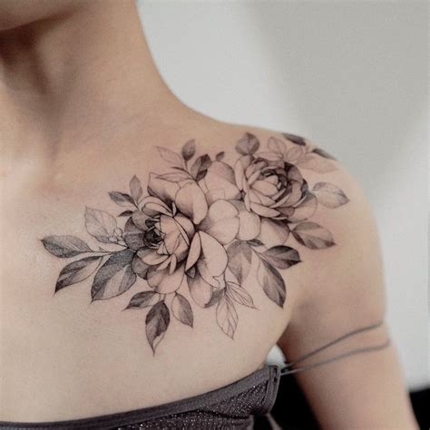 Flower Shoulder Cap Tattoo Floral Tattoo Shoulder