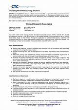 Clinical Research Associate Resume Entry Level Pictures
