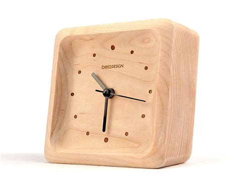 Handmade Maple Wood Square Silent Table Alarm Clock Visit Link To Read