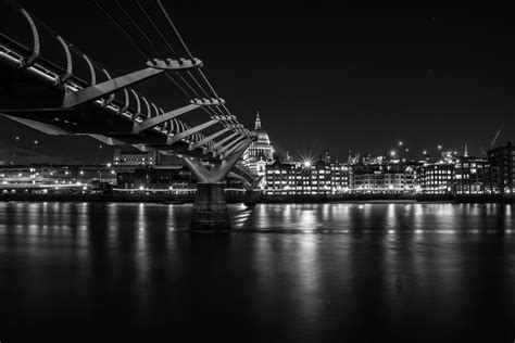 Free Images Black And White Architecture Bridge Skyline Night