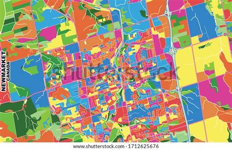 Colorful Vector Map Newmarket Ontario Canada Stock Vector Royalty Free