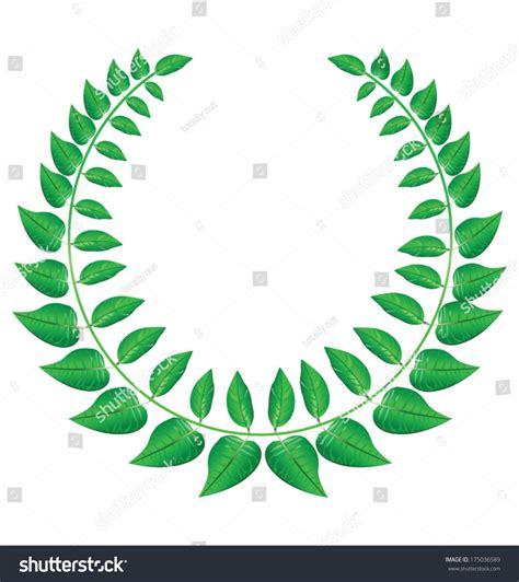 Green Laurel Wreath Stock Vector Royalty Free 175036589