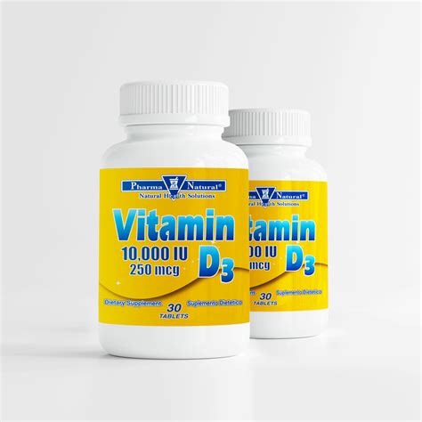 Vitamin D3 10000 Iu 250 Mcg 2 X 30 Tablets Pharma Natural