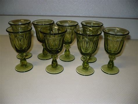 Fostoria Green Glasses Set Of 8 5 2 8 Inches Tall Juice Glasses Water Other