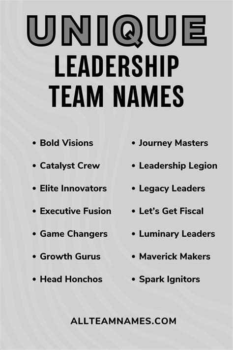 217 Bold Leadership Names To Inspire Teamwork