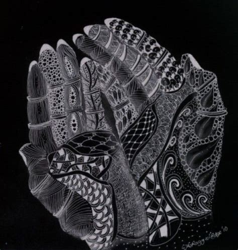 Zendoodle Zentangle Hand Art Zentangle Art