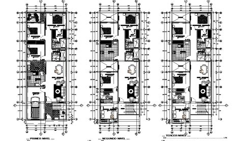 8x20 Meter 3 Bhk House Layout Plan Cad Drawing Dwg File Cadbull