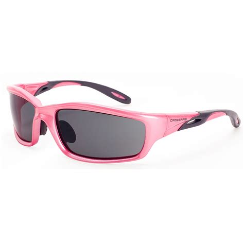 crossfire infinity pearl pink frame dark smoke lens safety glasses 22528 box of 12