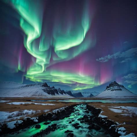 Premium Ai Image Aurora Borealis In Iceland Northern Lights In